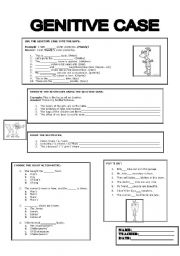 English Worksheet: Genitive Case