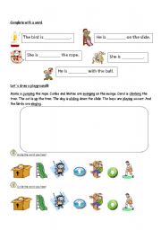 English worksheet: present continous