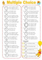 English Worksheet: Multiple Choice ( Time )