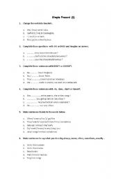 English Worksheet: Simple Present (1)