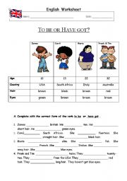 English Worksheet: To be or To have?
