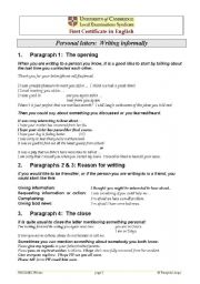 Writing informal letters