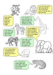 English Worksheet: Zoo animals