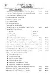 English worksheet: suspension bridges