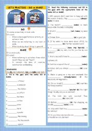 English Worksheet: LETS PRACTISE : DO vs MAKE!