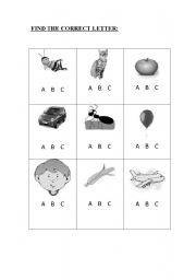 English worksheet: letters abc