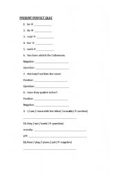 English worksheet: Present Perfect Exercise