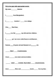 English Worksheet: Myself