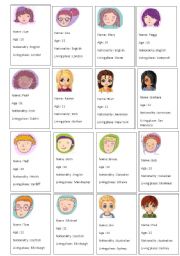 English Worksheet: whos who game