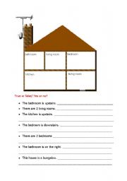 English Worksheet: Describing rooms in a home