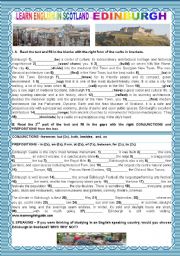 English Worksheet: A TOUR AROUND ENGLISH SPEAKING COUNTRIES - SCOTLAND - EDINBURGH