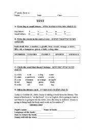 English worksheet: a placement test for the ontermediate level