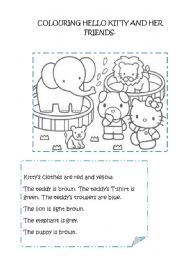 Colouring Hello Kitty and her friends