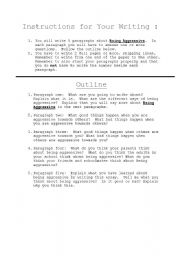 English Worksheet: Being Aggressive