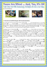 English Worksheet: TEENS LIFE - TEENS ARE WIRED AND...YES, ITS OK! - 2ND PART