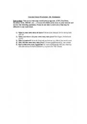 English Worksheet: Current Events