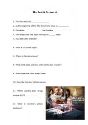 English Worksheet: Fast and Furious