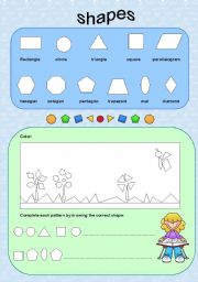 English Worksheet: 2D shapes