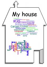 English Worksheet: My house - word bank for writing and speaking