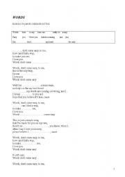 English worksheet: Work with a song 