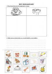 English Worksheet: My breakfast