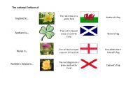 English Worksheet: The Match Exercise about the symbles and flags of the UK