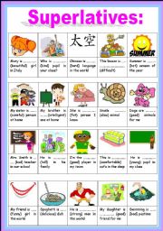 English Worksheet: superlatives