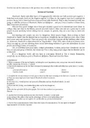 English Worksheet: Reading adapted to the Spanish selectividad