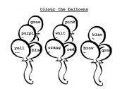 English Worksheet: Colour the balloons