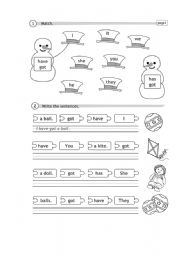 English Worksheet: have/has