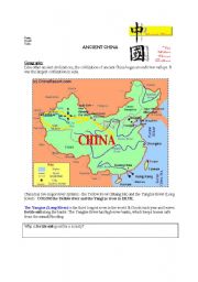 English Worksheet: Ancient China Activity Guide