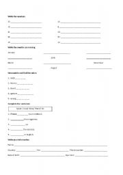 English worksheet: Basic English