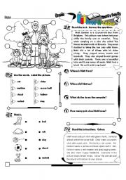 English Worksheet: Read & Colour Series_02 Matts Family (Fully Editable + Answer Key)