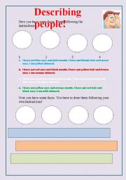 Describing people! Funny faces!
