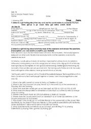 English Worksheet: Present Simple Test Sheet