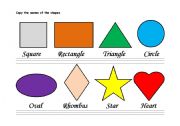 English Worksheet: THE SHAPES WORHSHEET.