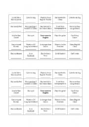 English worksheet: Human Bingo