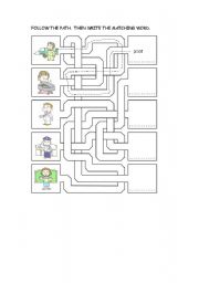 English Worksheet: Jobs maze and writing