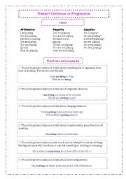 English Worksheet: Present continuous or progressive