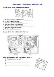 English Worksheet: Thre is / are