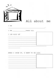 English worksheet: ALL ABOUT ME