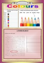 English Worksheet: Colours