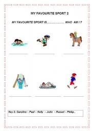 English worksheet: MY FAVOURITE SPORT 2