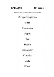 English Worksheet: Spelling