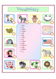 English Worksheet: The Rainbow Zebra