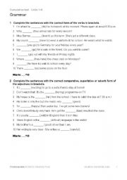 English worksheet: cumulative test