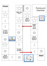 English Worksheet: Family and Character Board Game Part 1