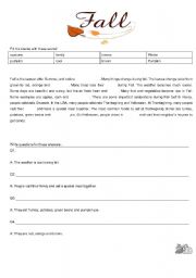 English worksheet: Fall/Autumn