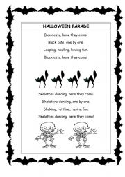 English worksheet: Halloween parade+questions