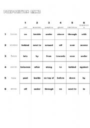 English worksheet: Making Sentences with Prepositions